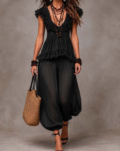 Luna — Completo Top in Pizzo e Pantalone