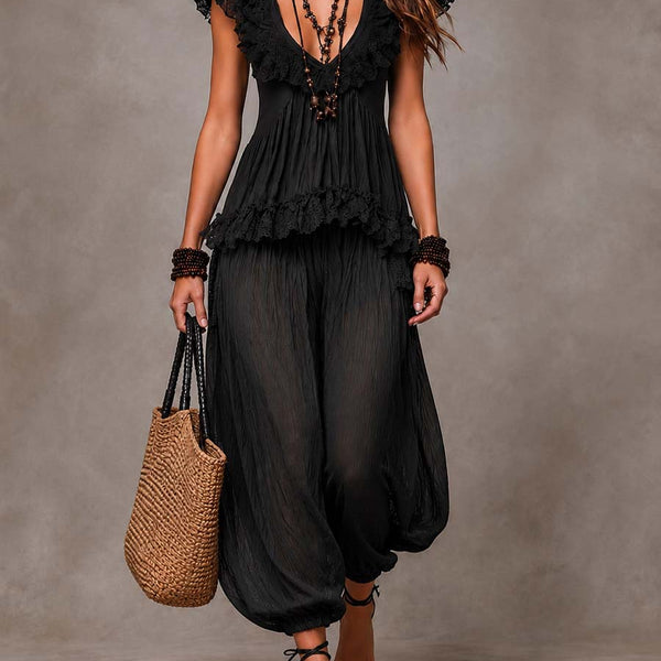 Luna — Completo Top in Pizzo e Pantalone