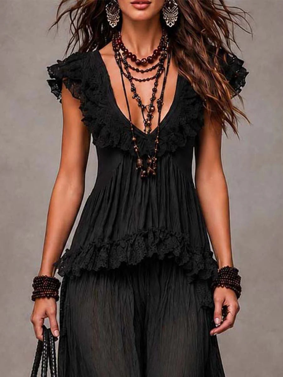 Luna — Completo Top in Pizzo e Pantalone