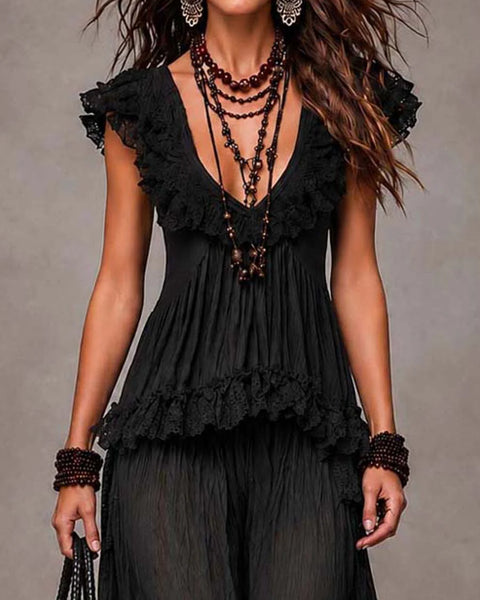 Luna — Completo Top in Pizzo e Pantalone