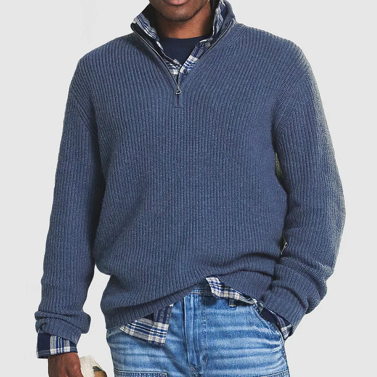 Maglione Winston a Mezzo Zip a Coste