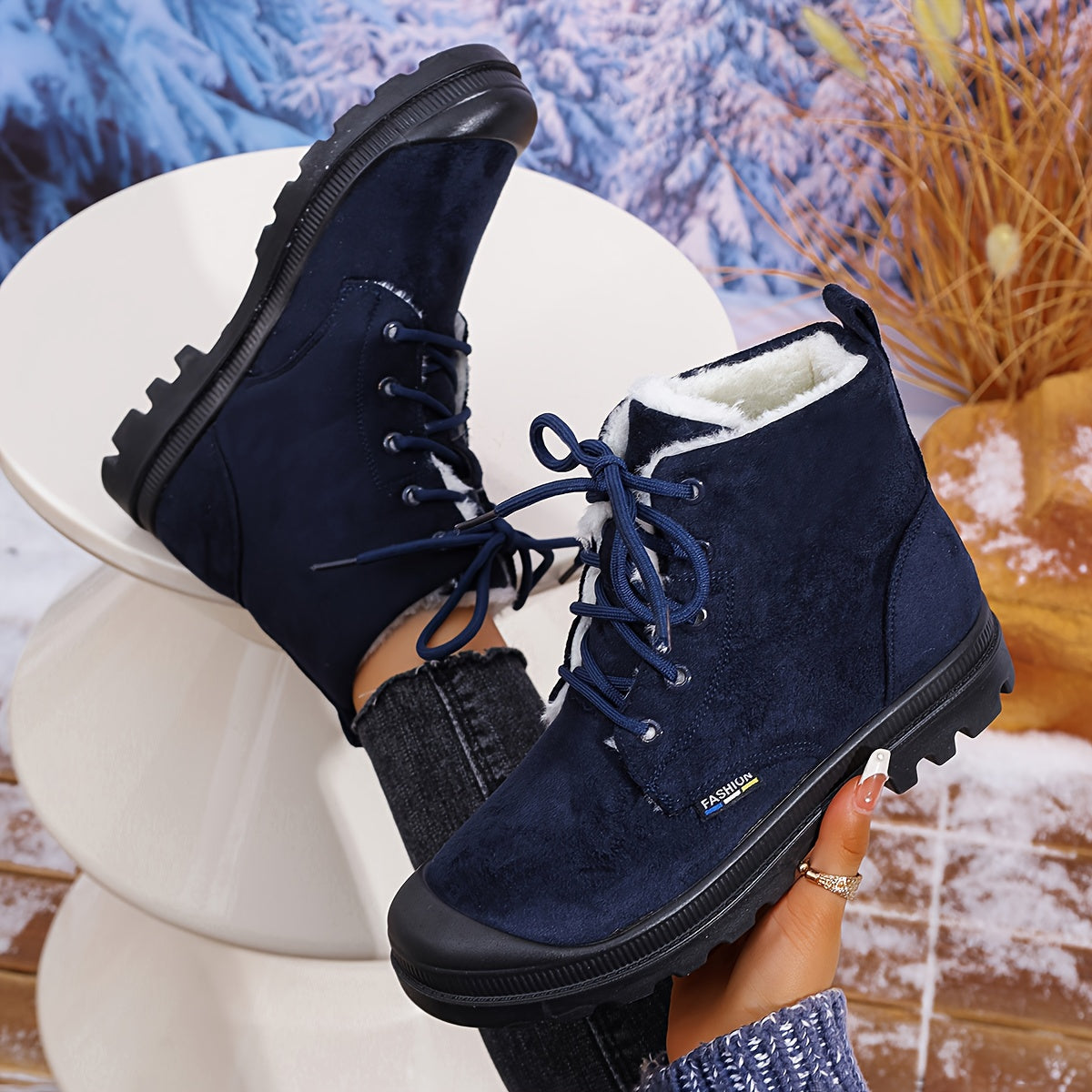 Rosalind™ | Stivali da neve con lacci e fodera in peluche