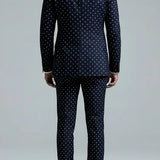 Abito uomo blu navy a pois a due pezzi