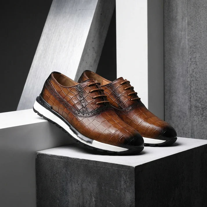 Edoardo — Oxford Sneaker in Pelle Stampata