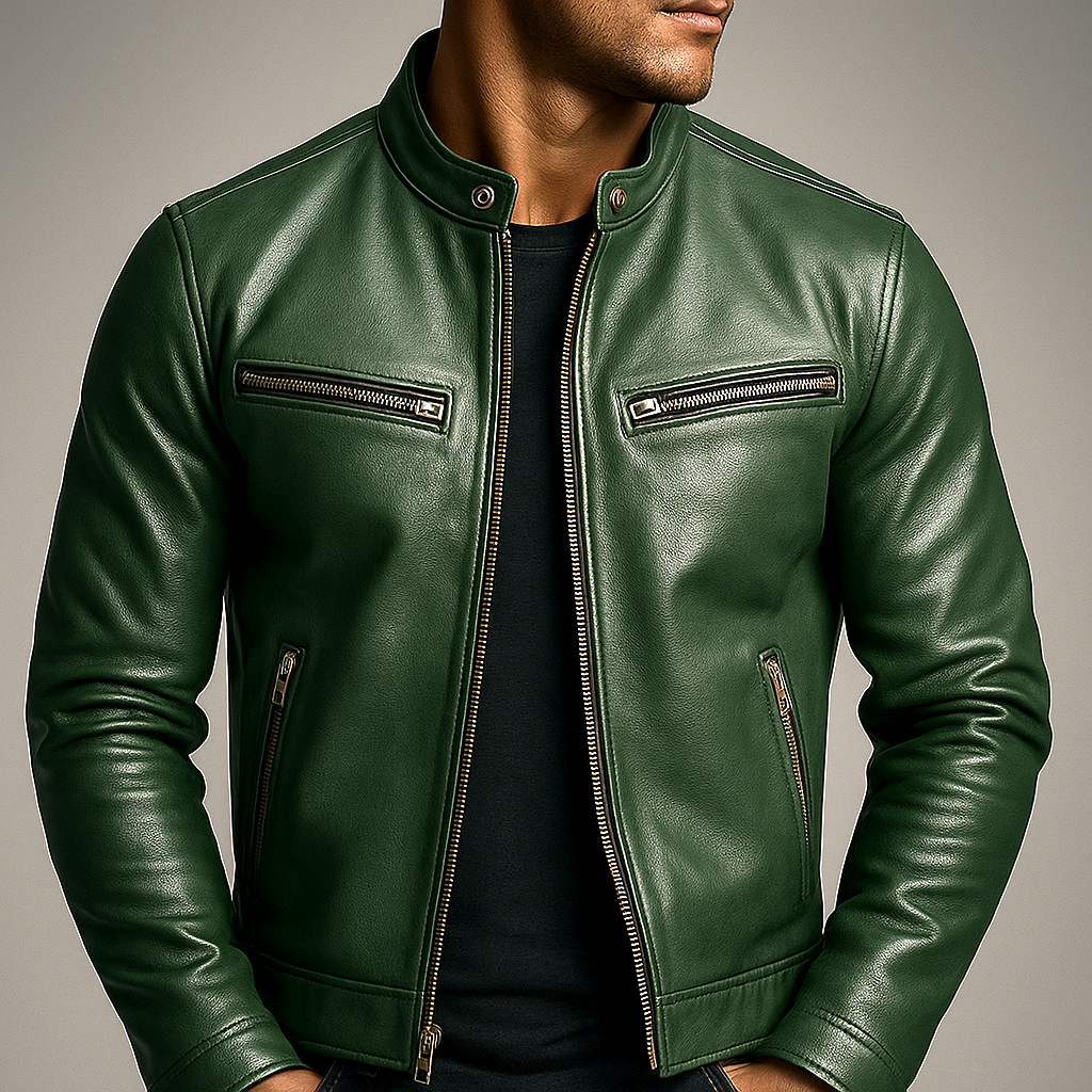Simone | Giacca vintage in pelle con zip