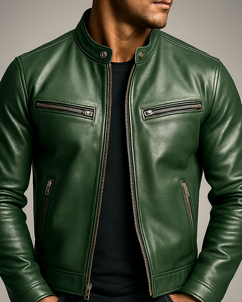 Simone | Giacca vintage in pelle con zip