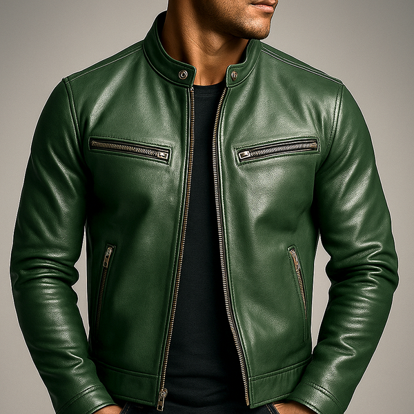 Simone | Giacca vintage in pelle con zip