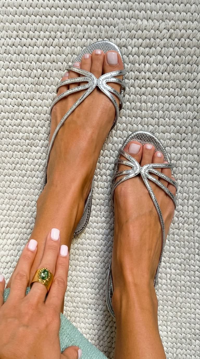Sandali metallizzati con cinturini