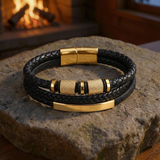 Ironcrest – Bracciale multistrato in pelle e acciaio – immagine 8