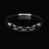 Catene di Fenrir – Bracciale vichingo in pelle e acciaio – immagine 7
