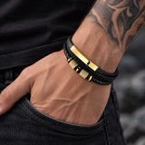 Ironcrest – Bracciale multistrato in pelle e acciaio – immagine 6