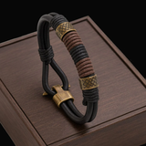 Viaggiatore – Bracciale in pelle con intrecci nordici – immagine 3