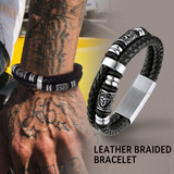 Vegvisir – Bracciale in pelle con bussola e nodo celtico – immagine 2