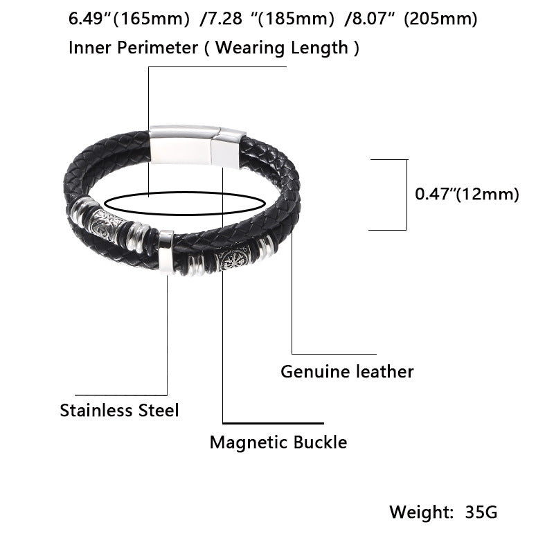 Vegvisir – Bracciale in pelle con bussola e nodo celtico – immagine 6