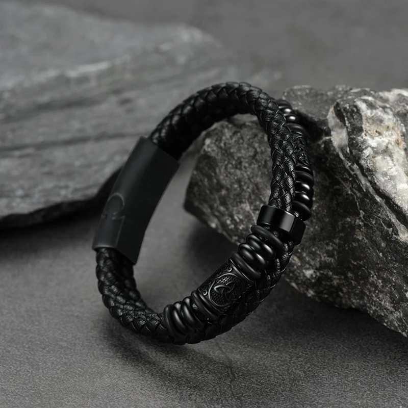 Vegvisir – Bracciale in pelle con bussola e nodo celtico – immagine 9