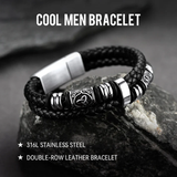 Vegvisir – Bracciale in pelle con bussola e nodo celtico – immagine 7