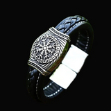Elmo del Terrore – Bracciale in pelle con simbolo nordico – immagine 1