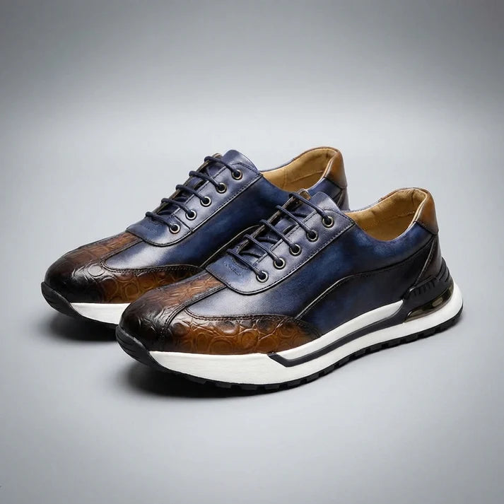 Lorenzo — Sneaker Artigianale in Pelle con Dettaglio Coccodrillo