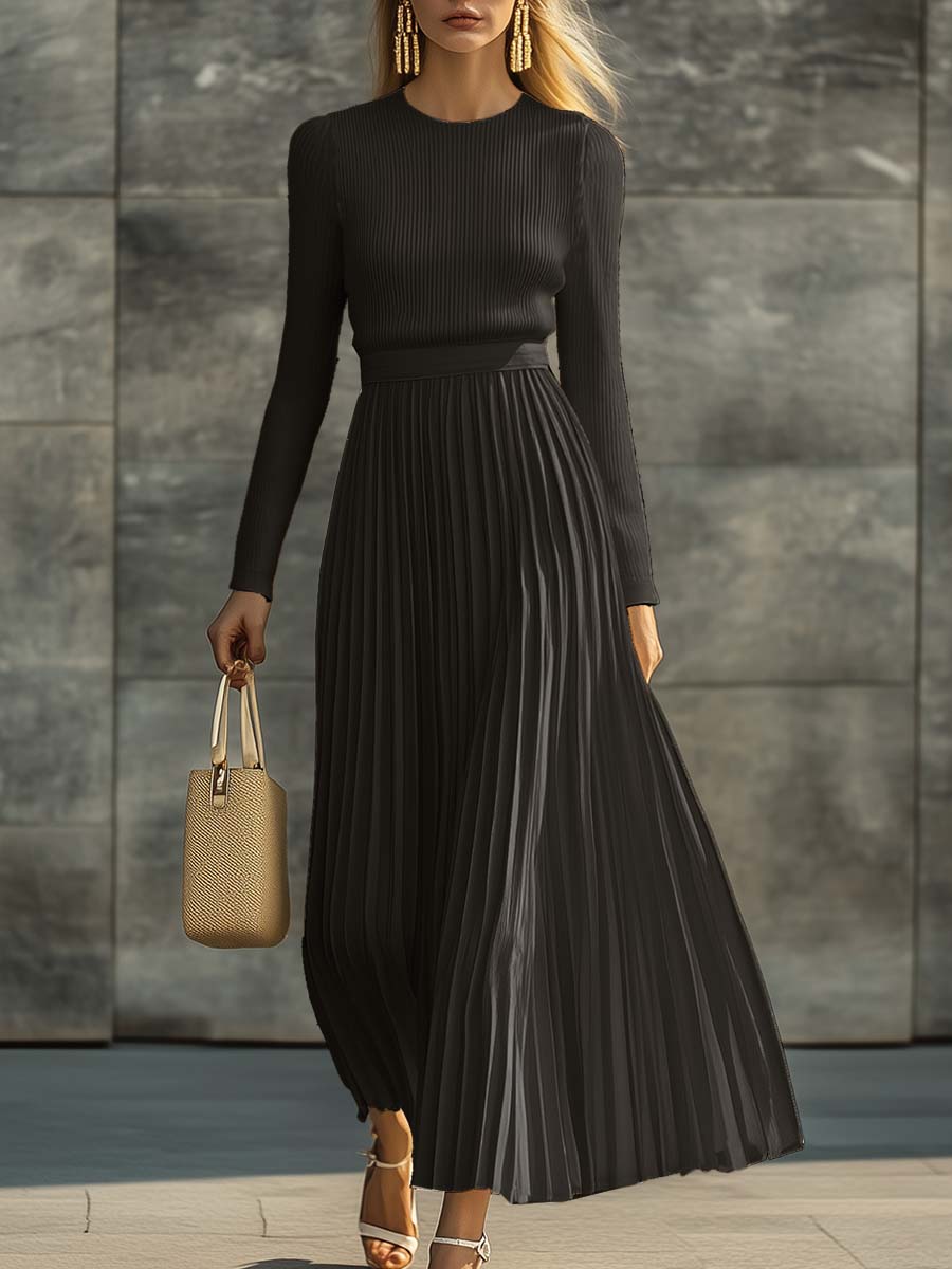 CHARLOTTE | ABITO IN SATIN LAVORATO A MAGLIA CASUAL