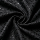 Abito uomo nero jacquard con revers in satin a due pezzi