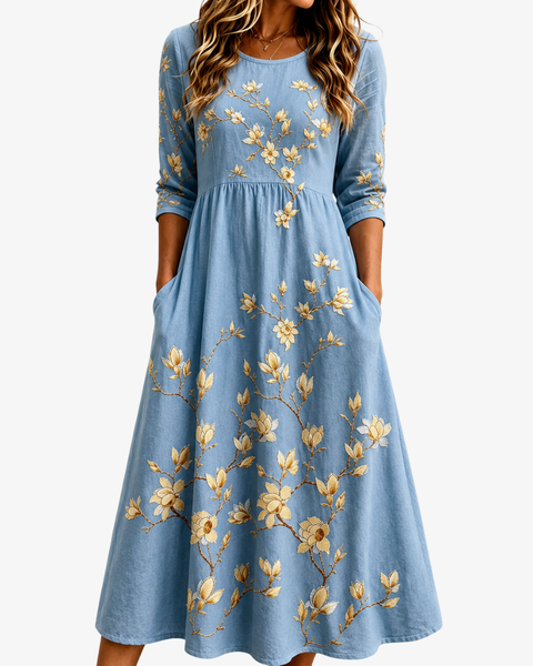 Bluebell Meadow Pocket Midi Dress