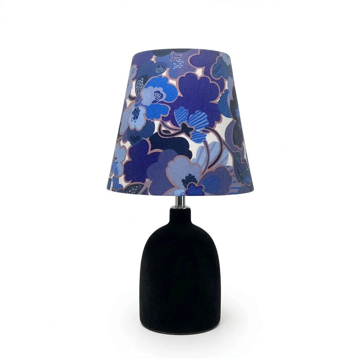 Lampada da Tavolo in Ceramica e Tessuto con Stampa Artistica Decorativa
