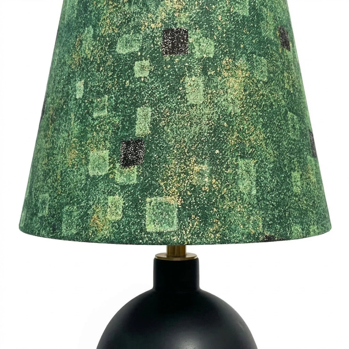 Lampada da Tavolo in Ceramica e Tessuto con Stampa Artistica Decorativa