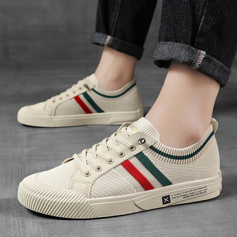 Marco — Sneaker in Maglia con Banda Tricolore