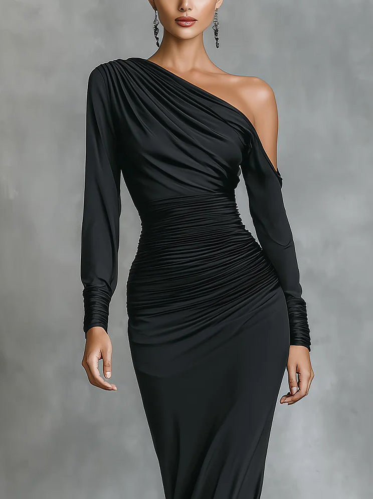 IMME | ABITO MERMAID IN SATIN ARRICCIATO