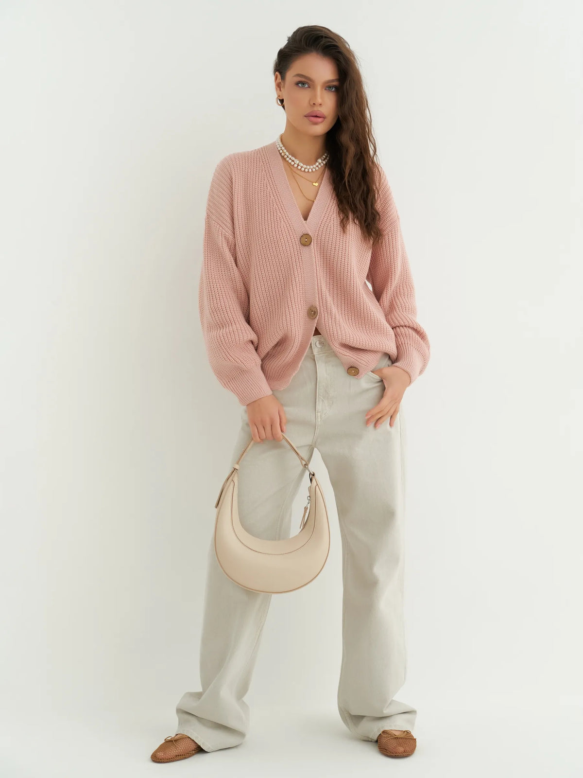 Maëlle | Cardigan corto con bottoni in maglia