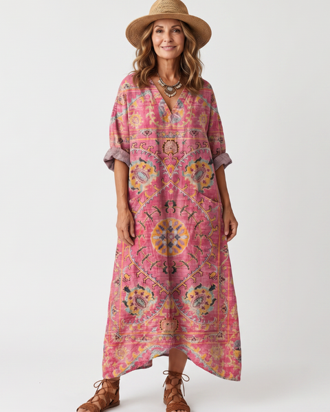 Tilda | Abito Midi Relaxed con Stampa Astratta
