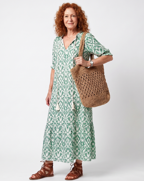 Ilara | Vestito Midi con Scollo a V e Frange