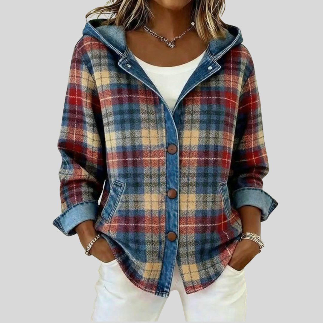Roberta™ | Giacca a camicia con cappuccio a quadri