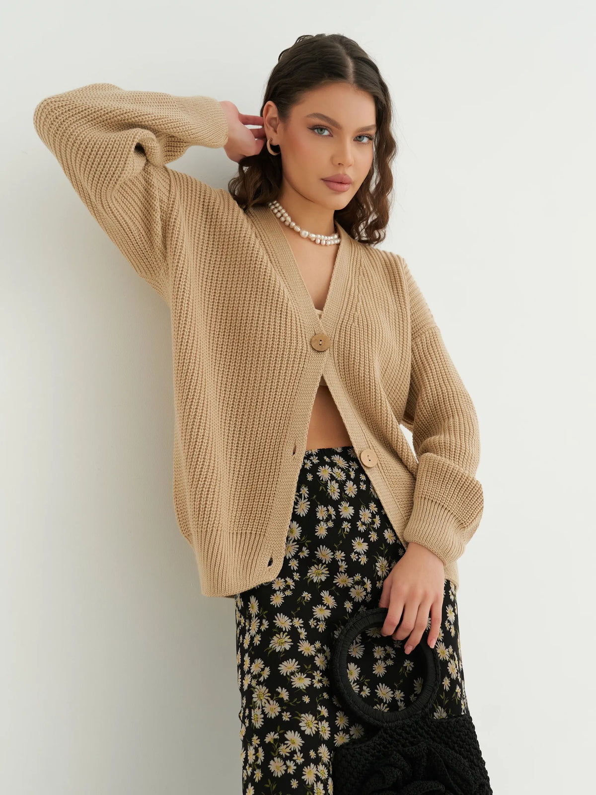 Maëlle | Cardigan corto con bottoni in maglia