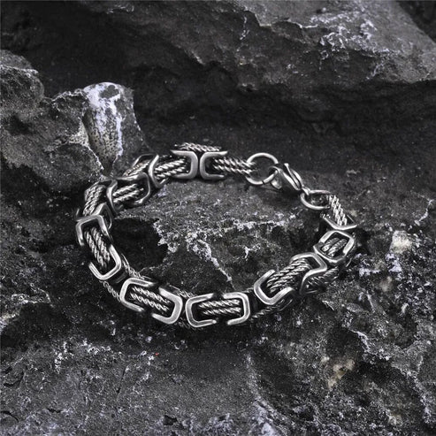 Intreccio Bizantino – Bracciale a catena in acciaio – immagine 7