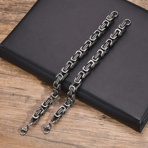Intreccio Bizantino – Bracciale a catena in acciaio – immagine 8