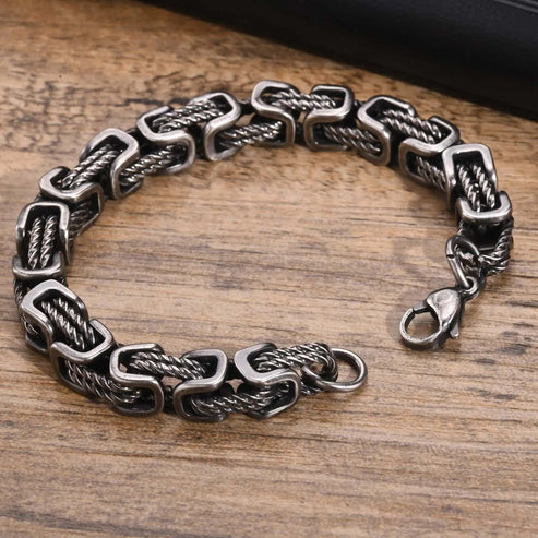Intreccio Bizantino – Bracciale a catena in acciaio – immagine 10