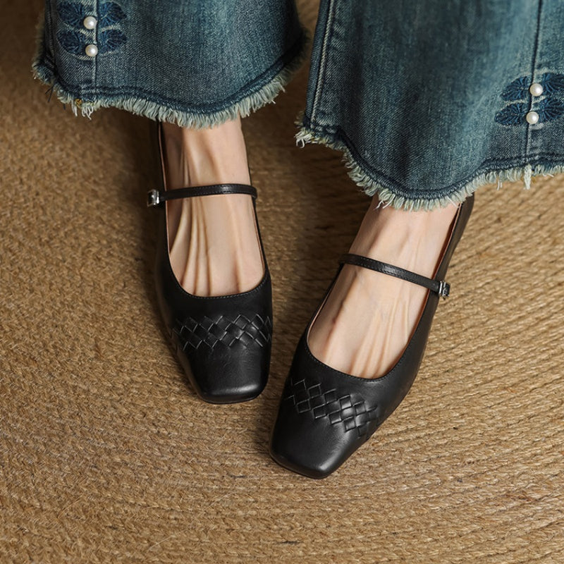 Verity | Ballerina Mary Jane a Punta Quadrata