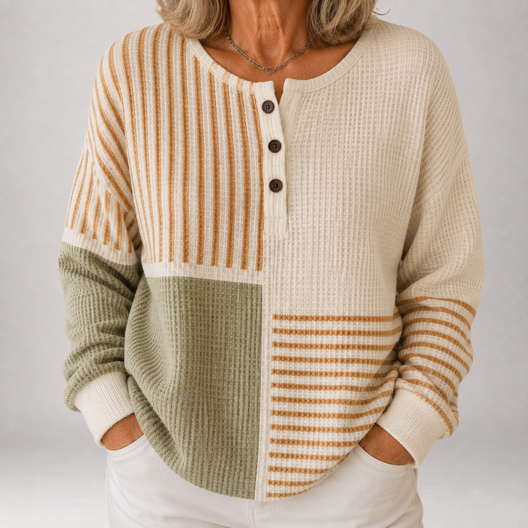 Lenore | Maglia Henley a Righe Colorate