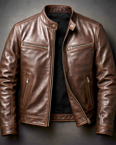 Simone | Giacca vintage in pelle con zip