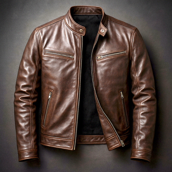 Simone | Giacca vintage in pelle con zip