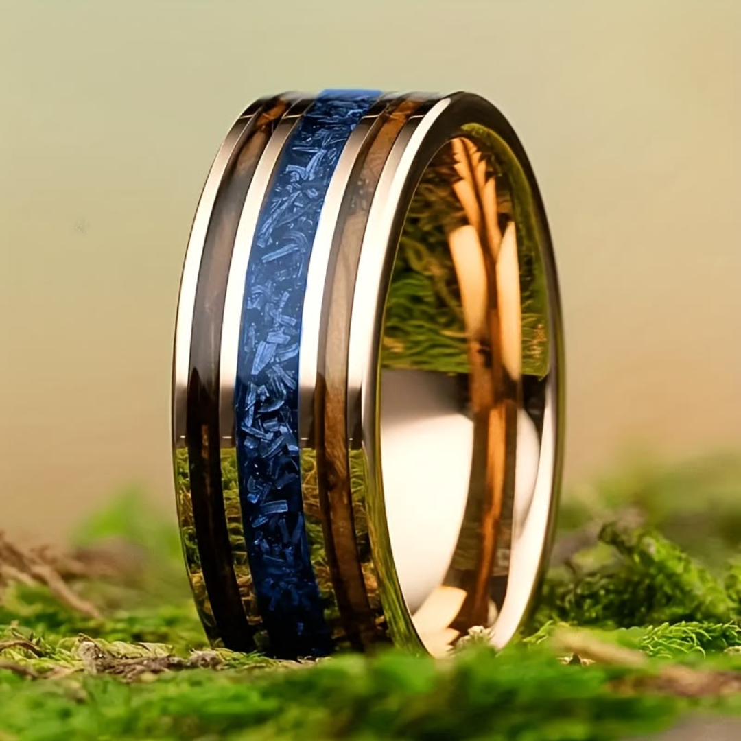 Anello in Oro con Incastonatura Oceano di Mezzanotte