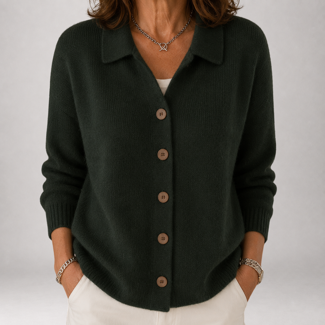 Wrenley | Cardigan a Maglia con Collo Polo