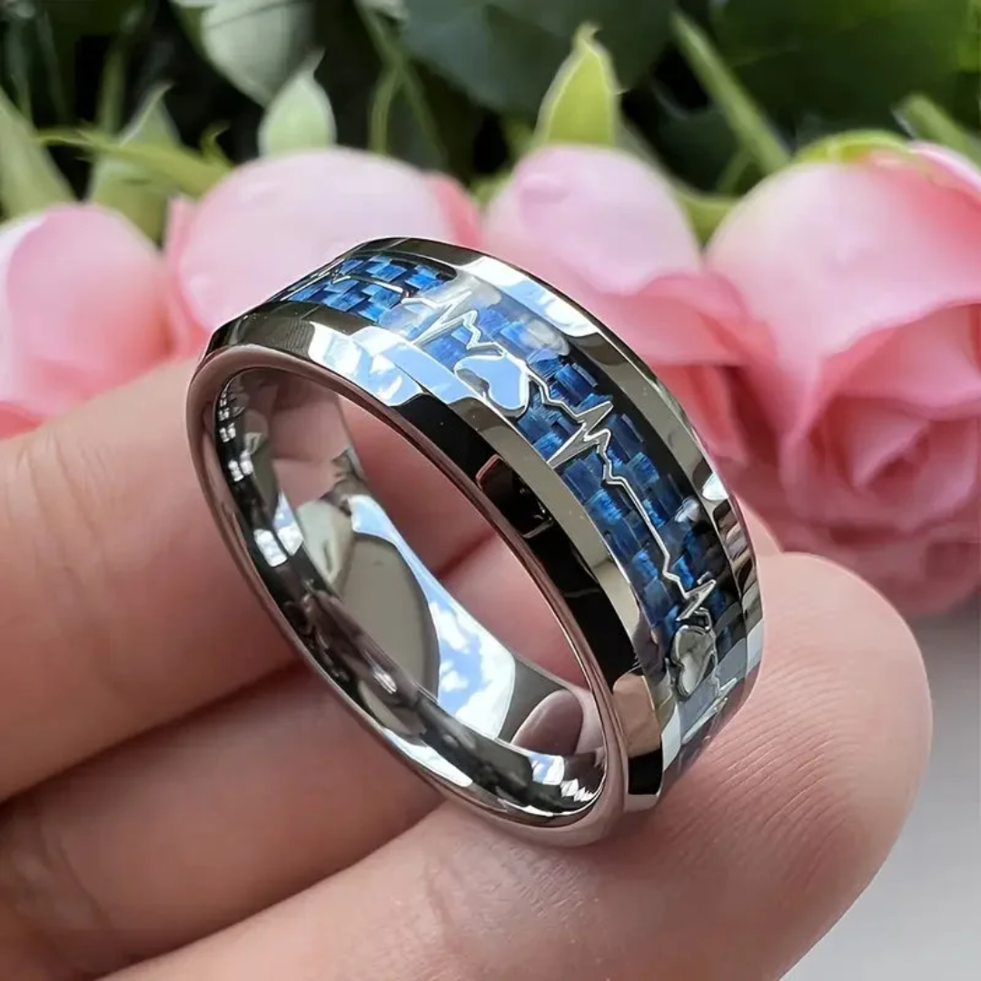 Anello Patrimonio Incastonato in Mosaico Blu