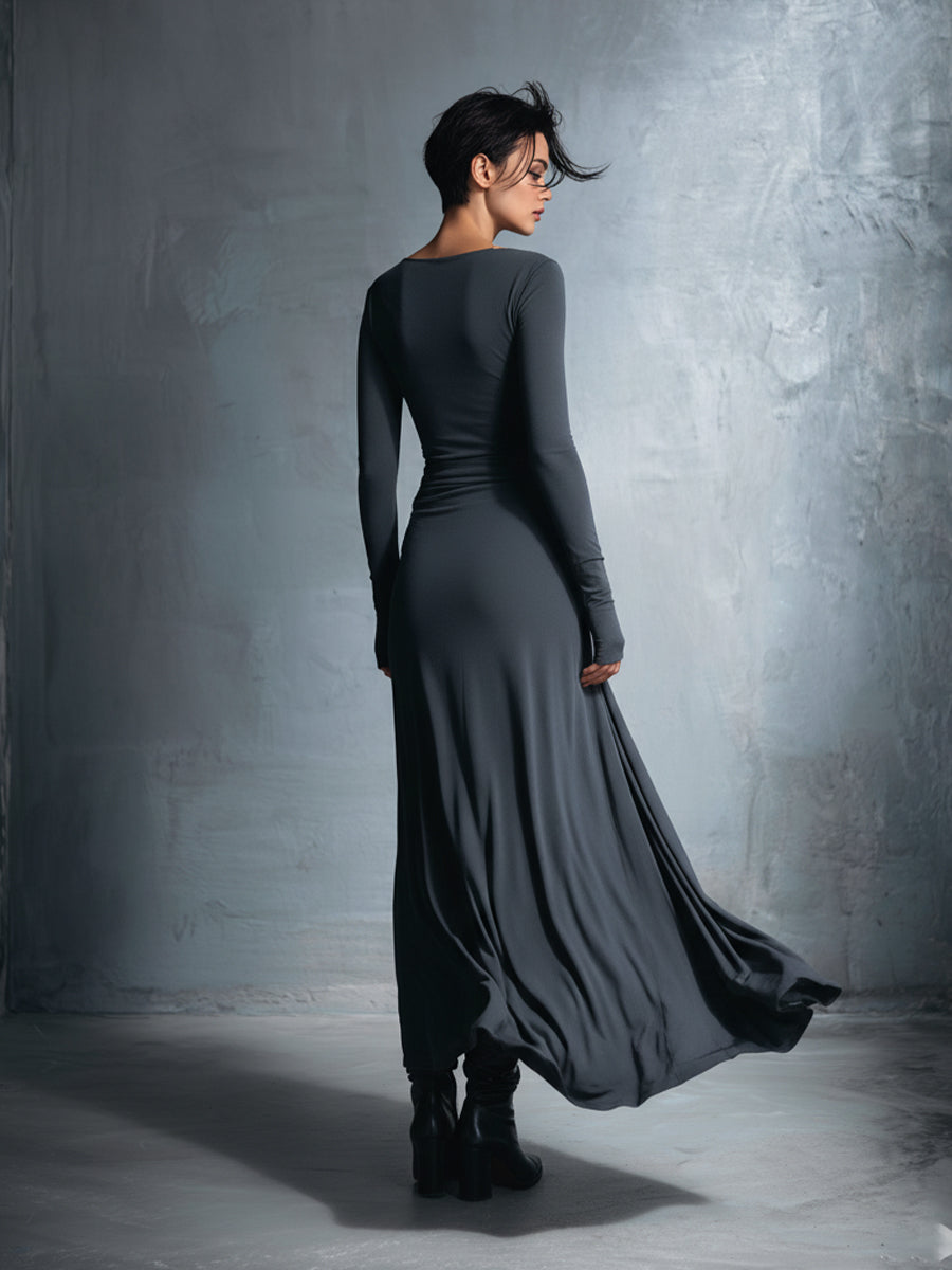YASMINA | ABITO MAXI CON NASTRO LATERALE