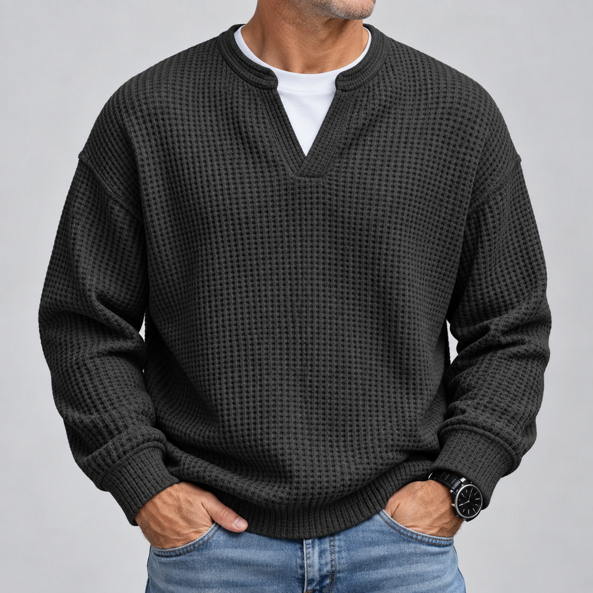 Maglione in Maglia Waffle Matthias