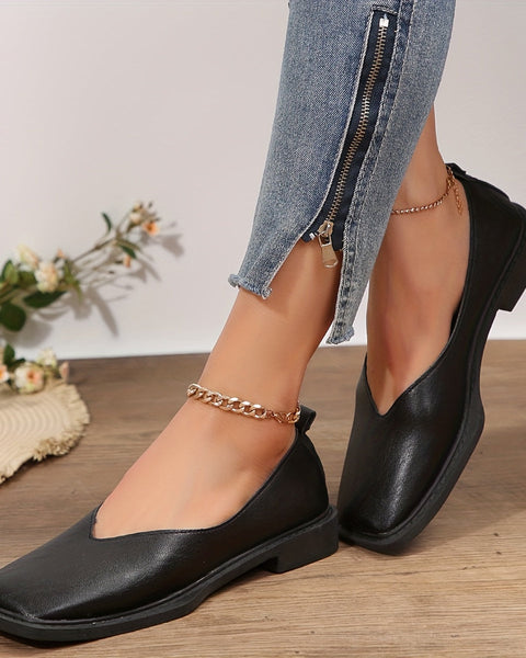 Lavinia™ | Ballerine a Punta Quadrata Scolpite