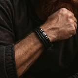 Forza del Valhalla – Bracciale a triplo strato in pelle – immagine 2