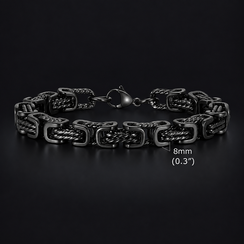 Intreccio Bizantino – Bracciale a catena in acciaio – immagine 3