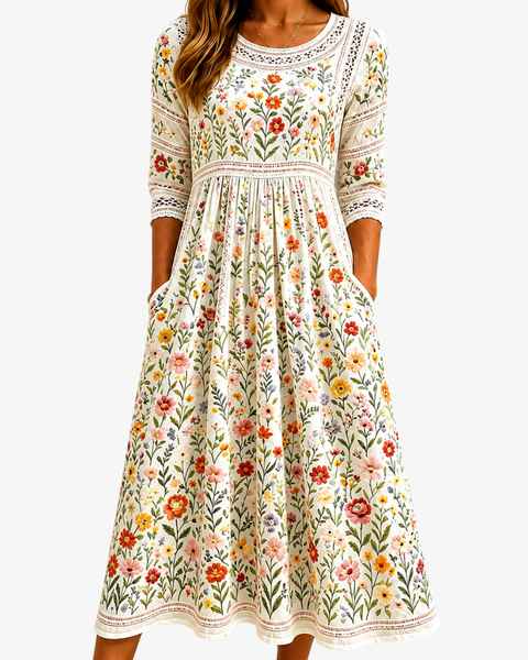 Wildflower Meadow Charm Midi Dress